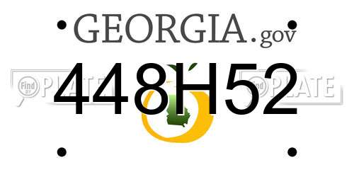 448H52 Georgia License Plate