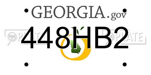 448HB2 Georgia License Plate