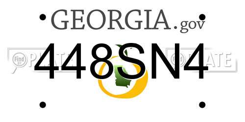448SN4 Georgia License Plate