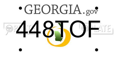 448TOF Georgia License Plate