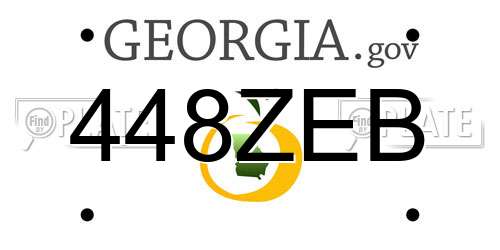 448ZEB Georgia License Plate
