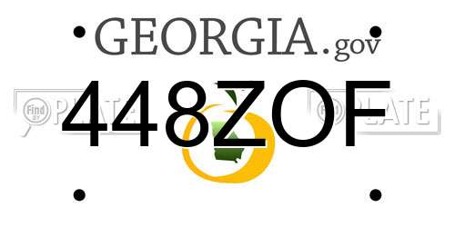 448ZOF Georgia License Plate