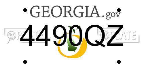 4490QZ Georgia License Plate