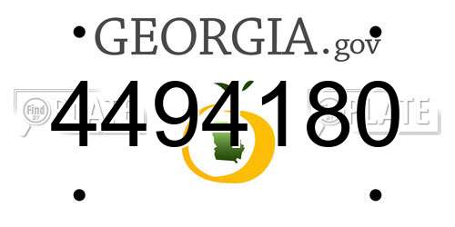 4494180 Georgia License Plate