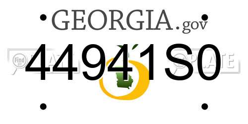 44941S0 Georgia License Plate