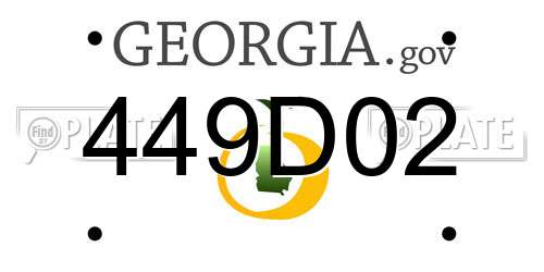 449D02 Georgia License Plate