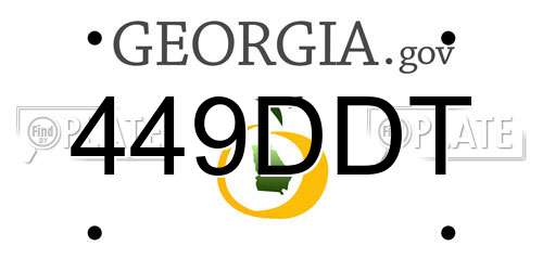 449DDT Georgia License Plate