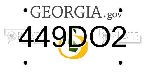 449DO2 Georgia License Plate
