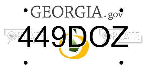 449DOZ Georgia License Plate