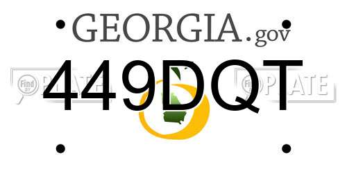 449DQT Georgia License Plate