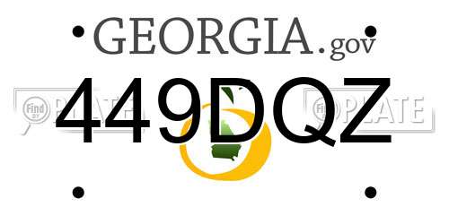 449DQZ Georgia License Plate
