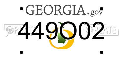 449O02 Georgia License Plate