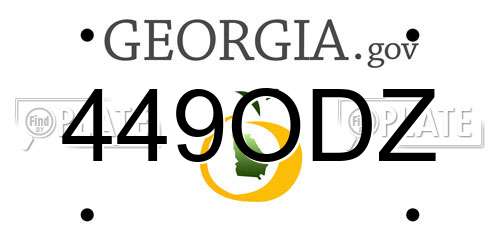 449ODZ Georgia License Plate