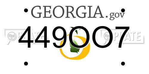 449OO7 Georgia License Plate