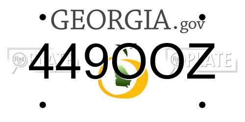 449OOZ Georgia License Plate