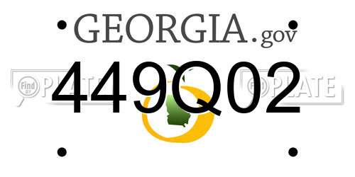 449Q02 Georgia License Plate