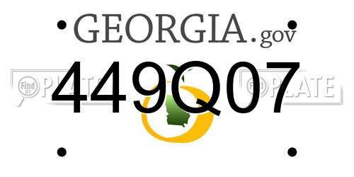 449Q07 Georgia License Plate
