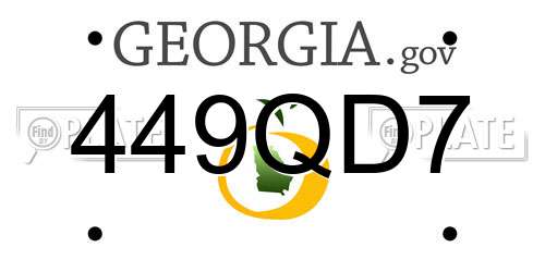 449QD7 Georgia License Plate