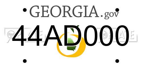 44AD000 Georgia License Plate