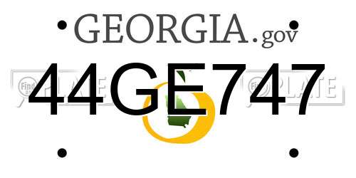 44GE747 Georgia License Plate