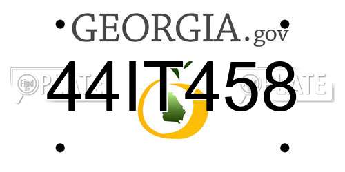 44IT458 Georgia License Plate