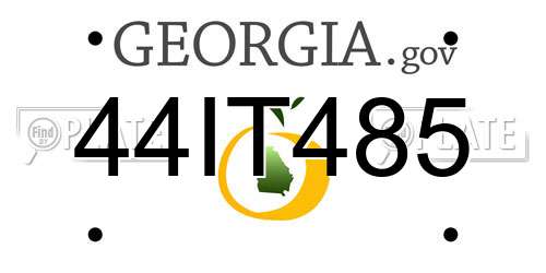 44IT485 Georgia License Plate