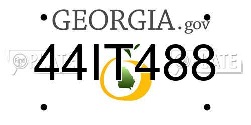 44IT488 Georgia License Plate