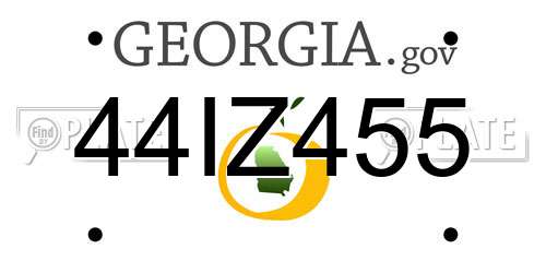 44IZ455 Georgia License Plate