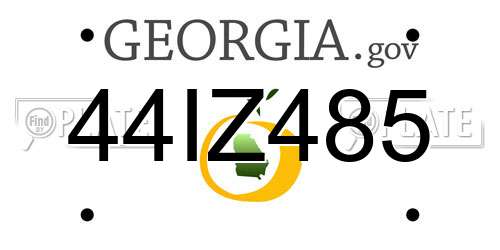 44IZ485 Georgia License Plate