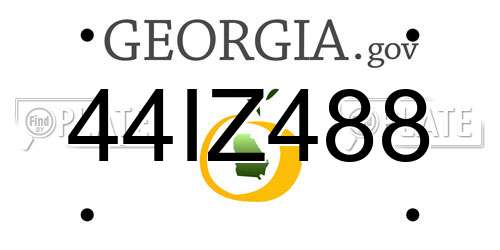 44IZ488 Georgia License Plate