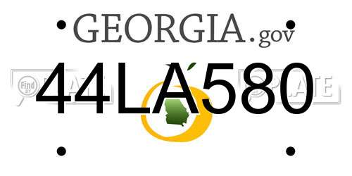 44LA580 Georgia License Plate