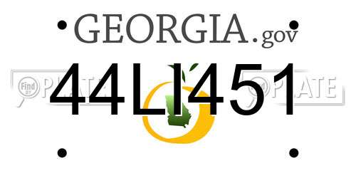 44LI451 Georgia License Plate