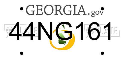 44NG161 Georgia License Plate