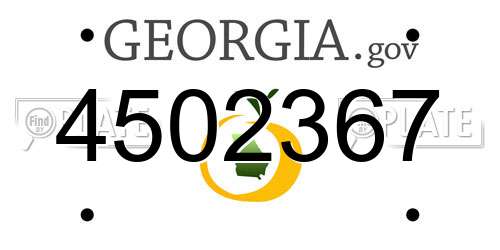 4502367 Georgia License Plate