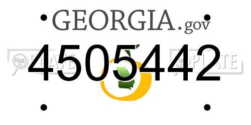 4505442 Georgia License Plate
