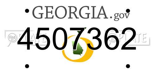 4507362 Georgia License Plate