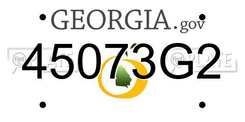 45073G2 Georgia License Plate