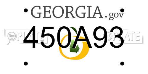 450A93 Georgia License Plate