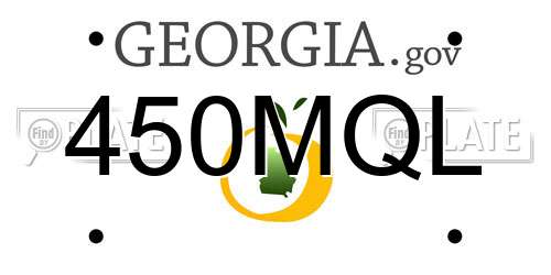 450MQL Georgia License Plate