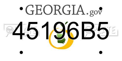 45196B5 Georgia License Plate