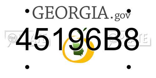 45196B8 Georgia License Plate