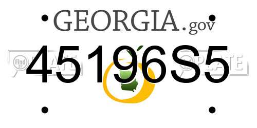45196S5 Georgia License Plate