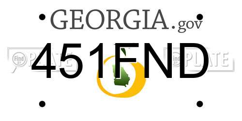 451FND Georgia License Plate