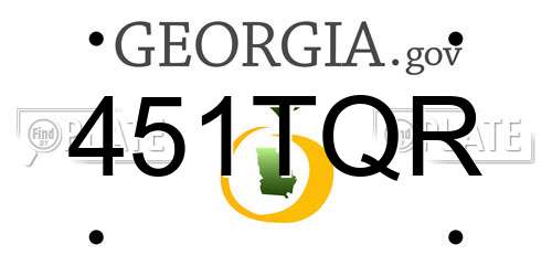 451TQR Georgia License Plate