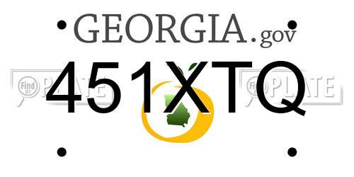 451XTQ Georgia License Plate