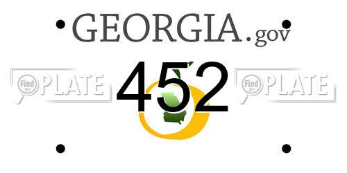 452 Georgia License Plate