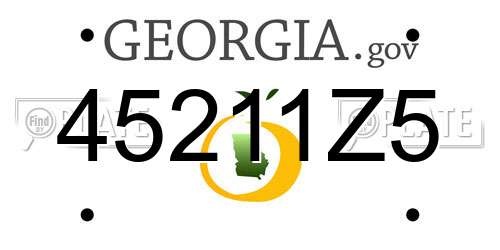 45211Z5 Georgia License Plate