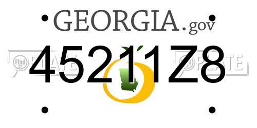 45211Z8 Georgia License Plate