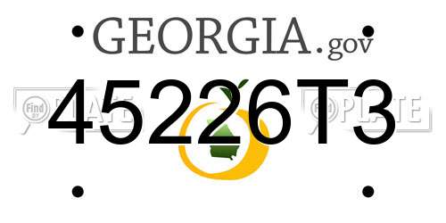 45226T3 Georgia License Plate
