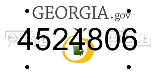 4524806 Georgia License Plate